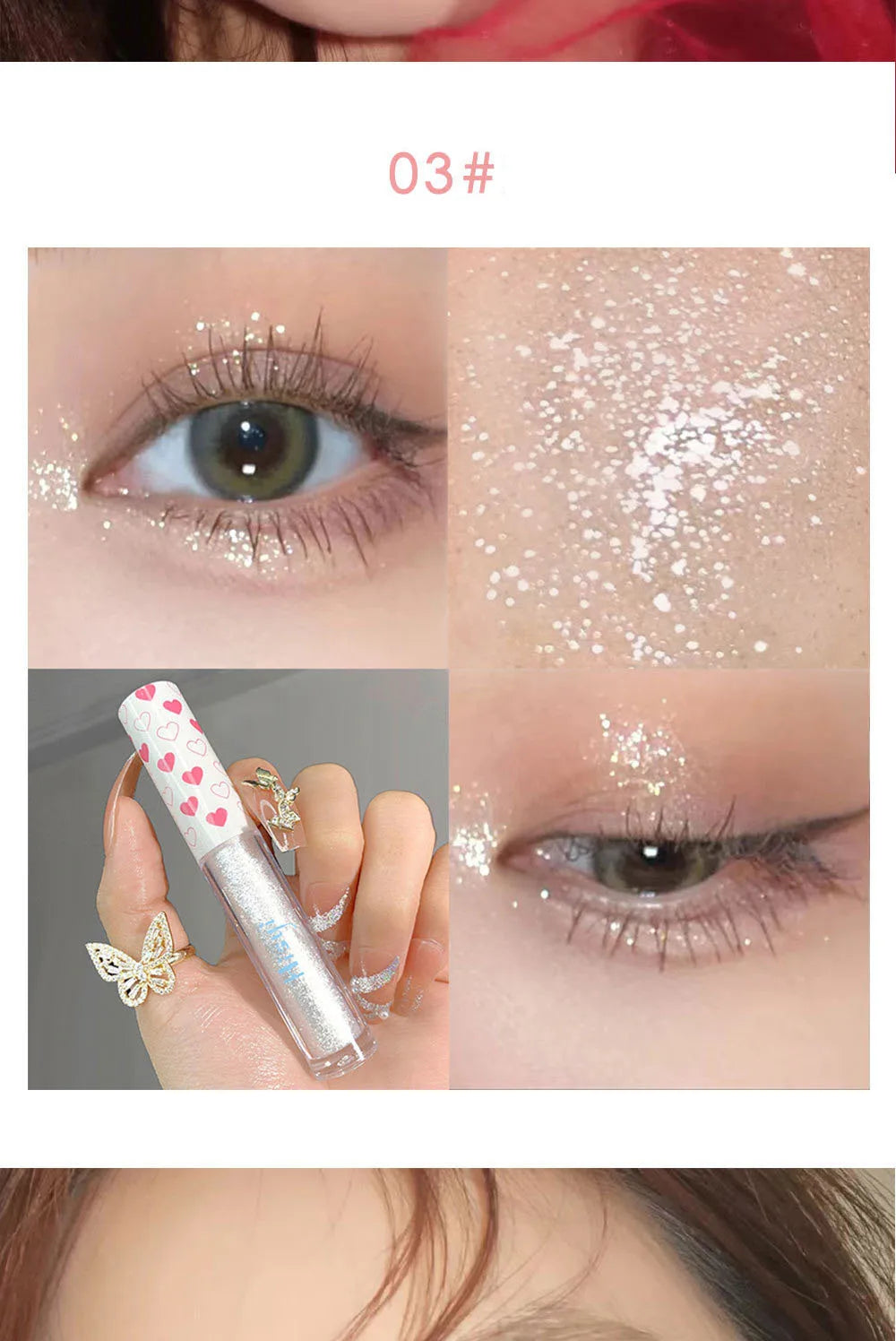 6 Colors Glitter Liquid Eyeshadow