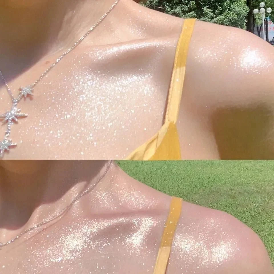 6-Color Diamond Highlighter Powder Spray – Waterproof Glitter Body & Face Bronzer (63.6g)