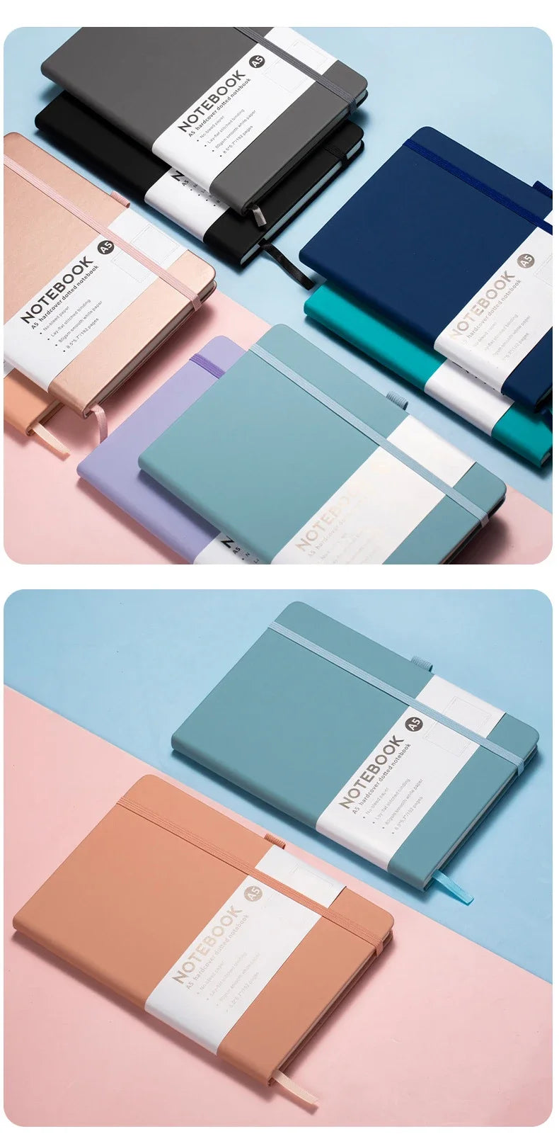 A5/A6 Strap Notebook – Sketchbook, Journal & Writing Pad for School or Office