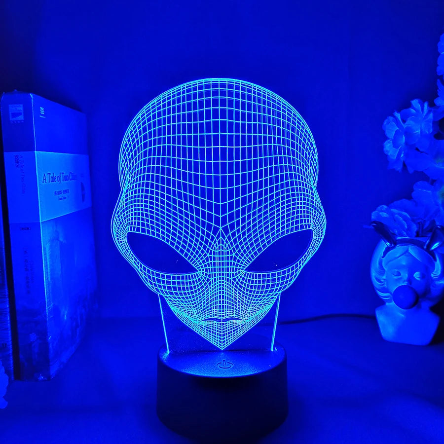 3D Illusion Alien Lamp – Color Changing Night Light