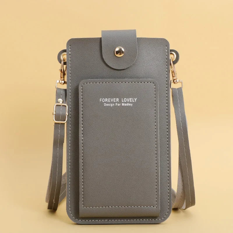 Women’s Touch Screen Crossbody Purse – Soft PU Leather Shoulder Bag with Wallet Function