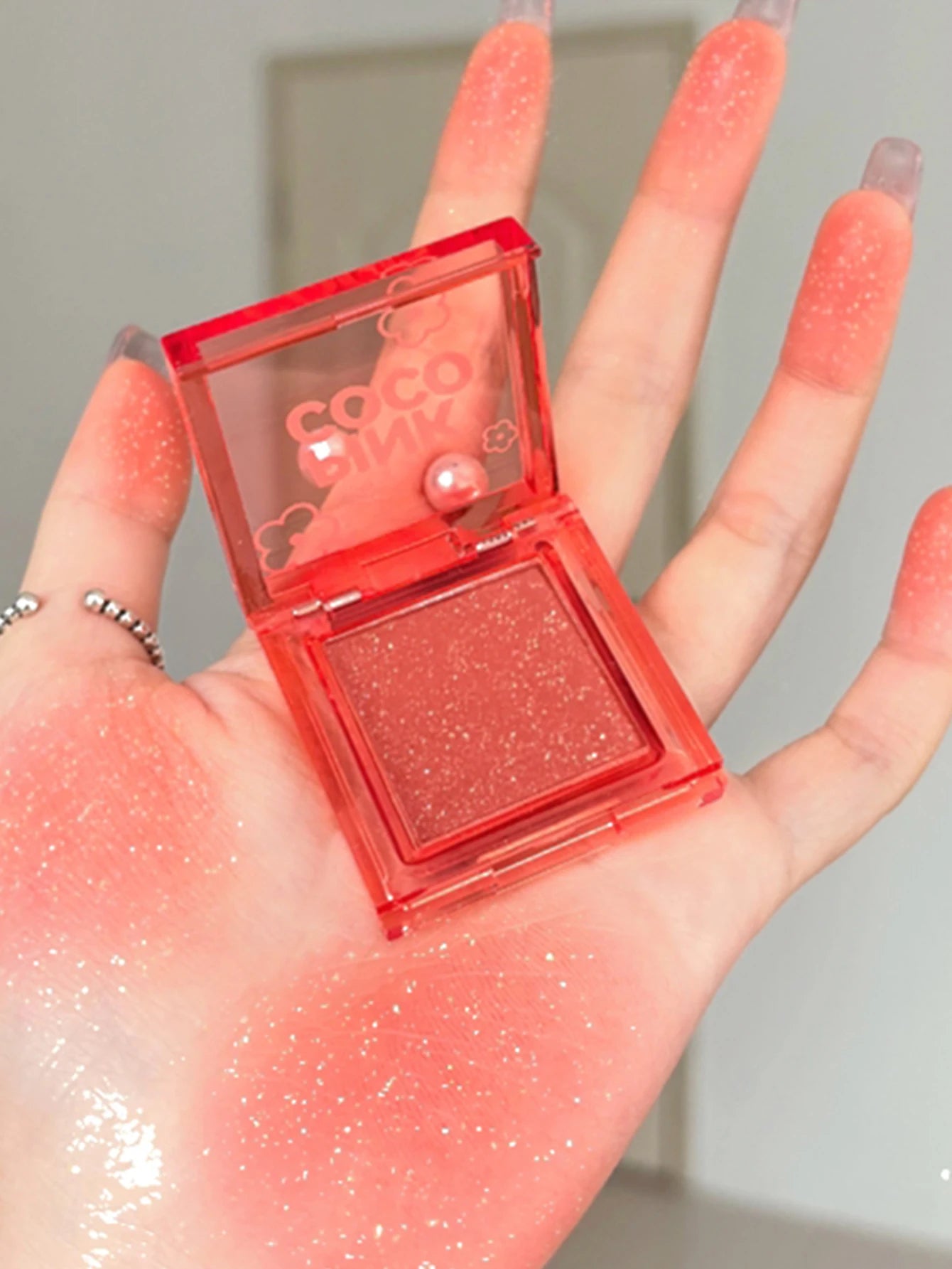 🌸 PINKCOCO Fine Shimmer Tipsy Blush – Multi-Use Soft Mist Glow