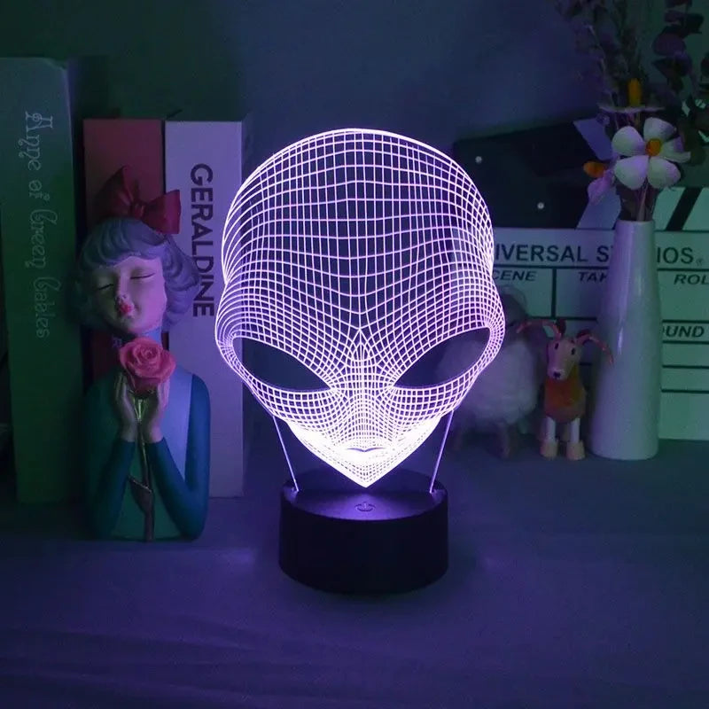 3D Illusion Alien Lamp – Color Changing Night Light