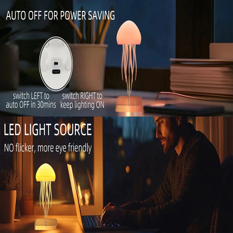 LED Jellyfish Lamp with 9 Tentacles – Colour Gradient Light Effects & Remote Control