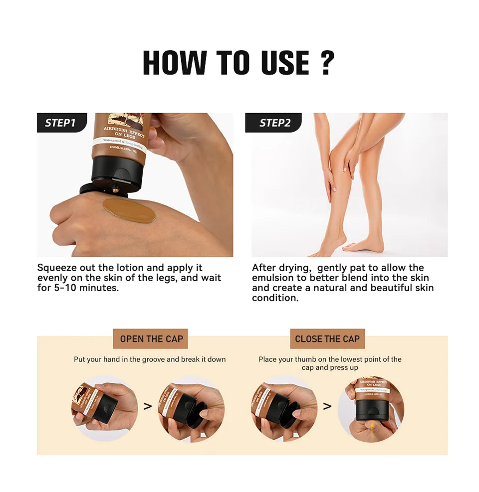Waterproof Body & Leg Makeup Lotion – Medium Bronze Foundation Cream (118g)
