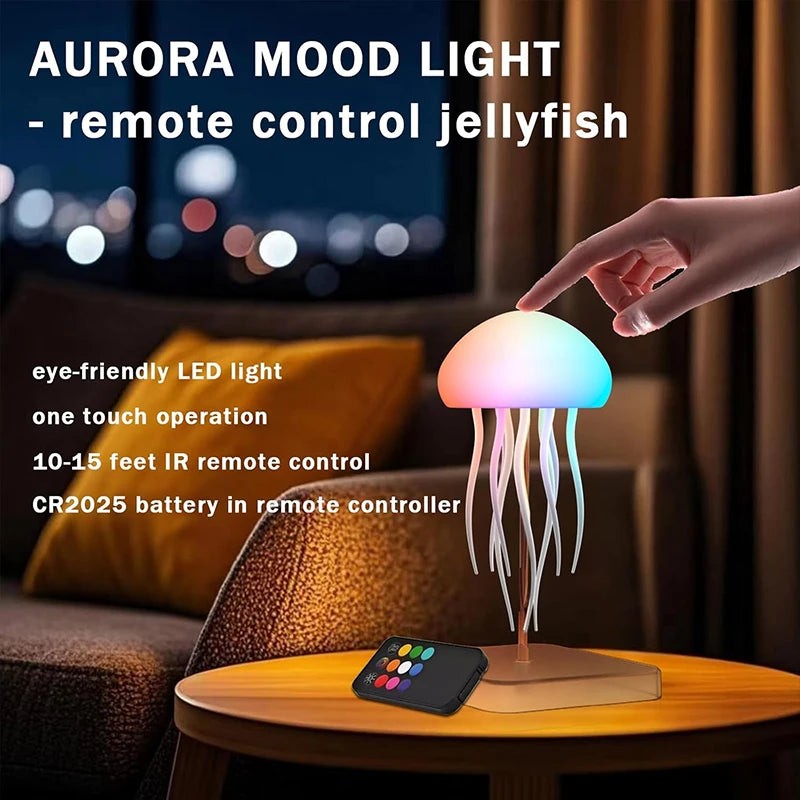 LED Jellyfish Lamp with 9 Tentacles – Colour Gradient Light Effects & Remote Control
