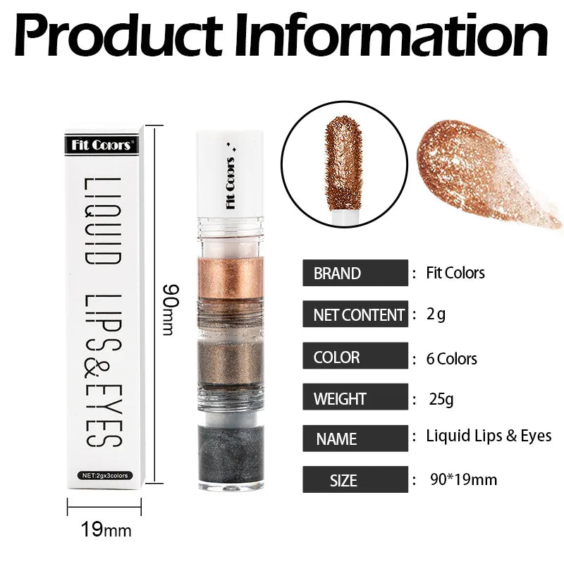 Fit Colors 3-Section Liquid Shimmer Eyeshadow Set – Pearl, Diamond & Drama