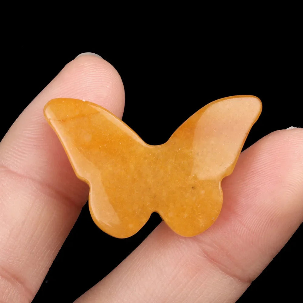 Mini Chakra Crystal Butterfly Figurine – Natural Stone Reiki Healing (20×30mm)