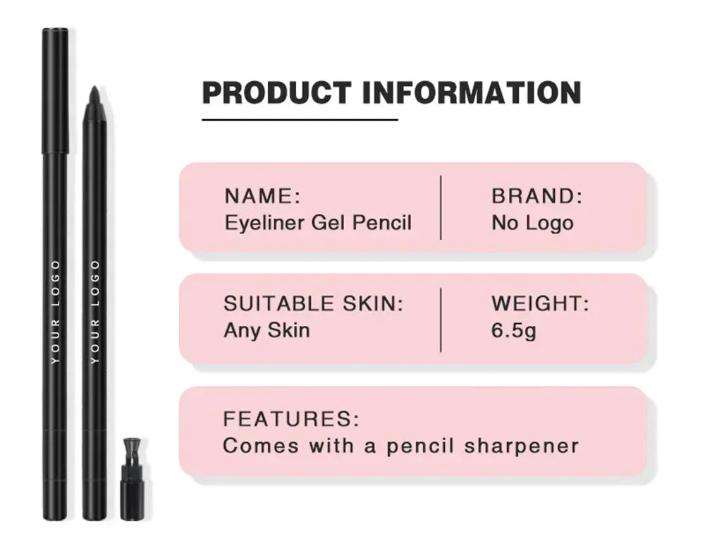 6.5g Waterproof Eyeliner Pencil – Built-in Sharpener, Long-Lasting Formula