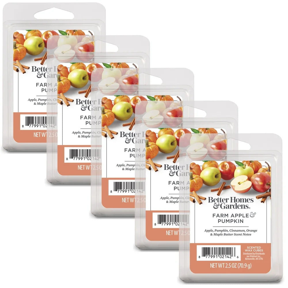 Farm Apple Pumpkin Scented Wax Melts – 5-Pack, 2.5 oz Fragrance Blocks for Wax Warmers