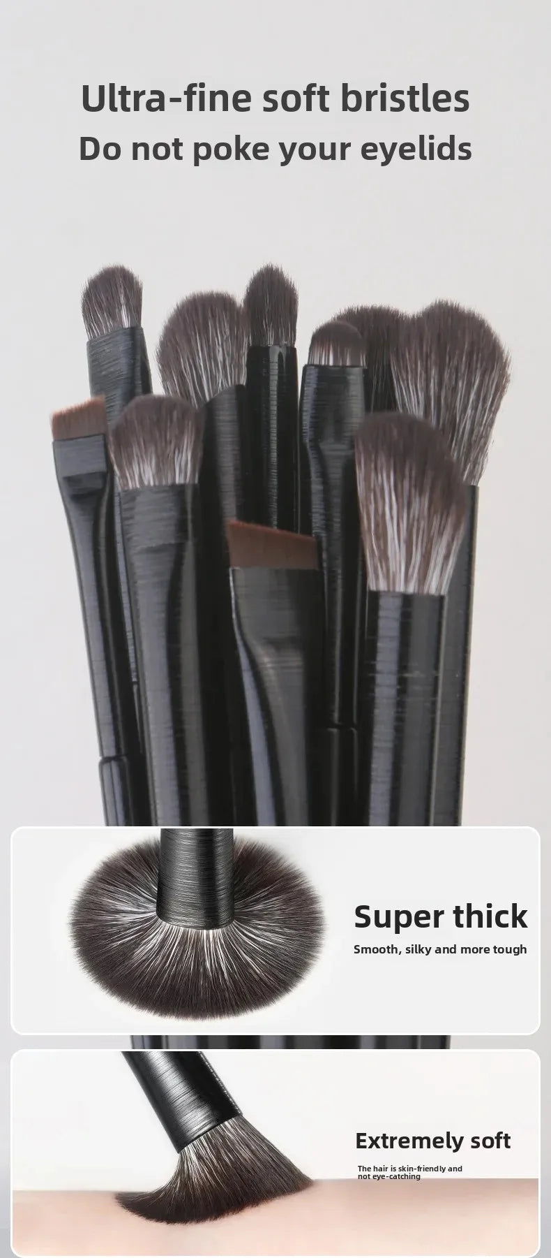 Professional Makeup Brush Set – Natural Fiber Brushes for Face & Eyes (6–10pcs)
