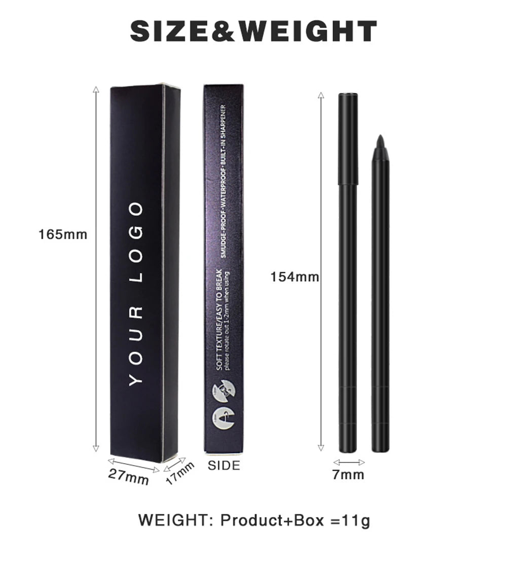 6.5g Waterproof Eyeliner Pencil – Built-in Sharpener, Long-Lasting Formula