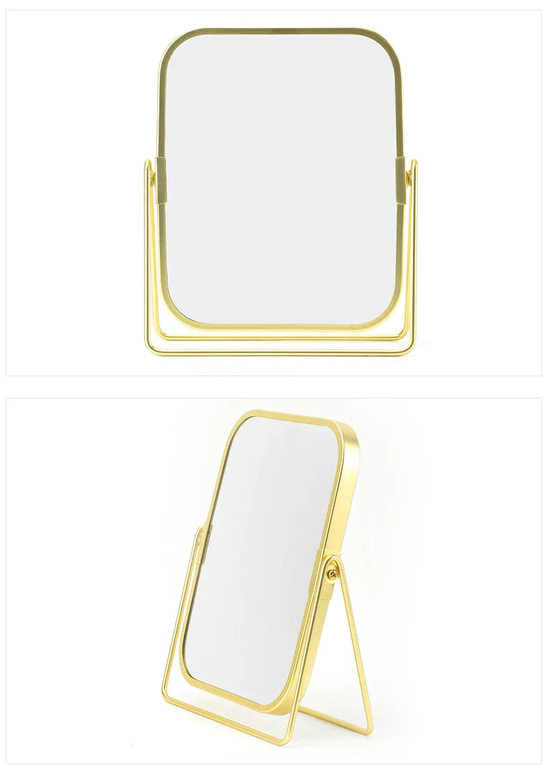 Dual-Sided Square Tabletop Makeup Mirror