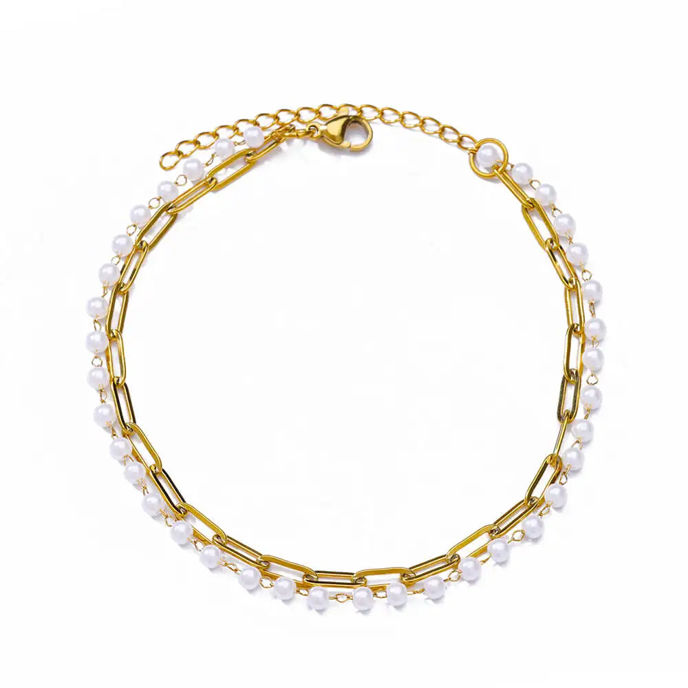 Chunky Figaro Chain Anklet – Unisex Stainless Steel Gold Anklet Jewelry (21+10cm)