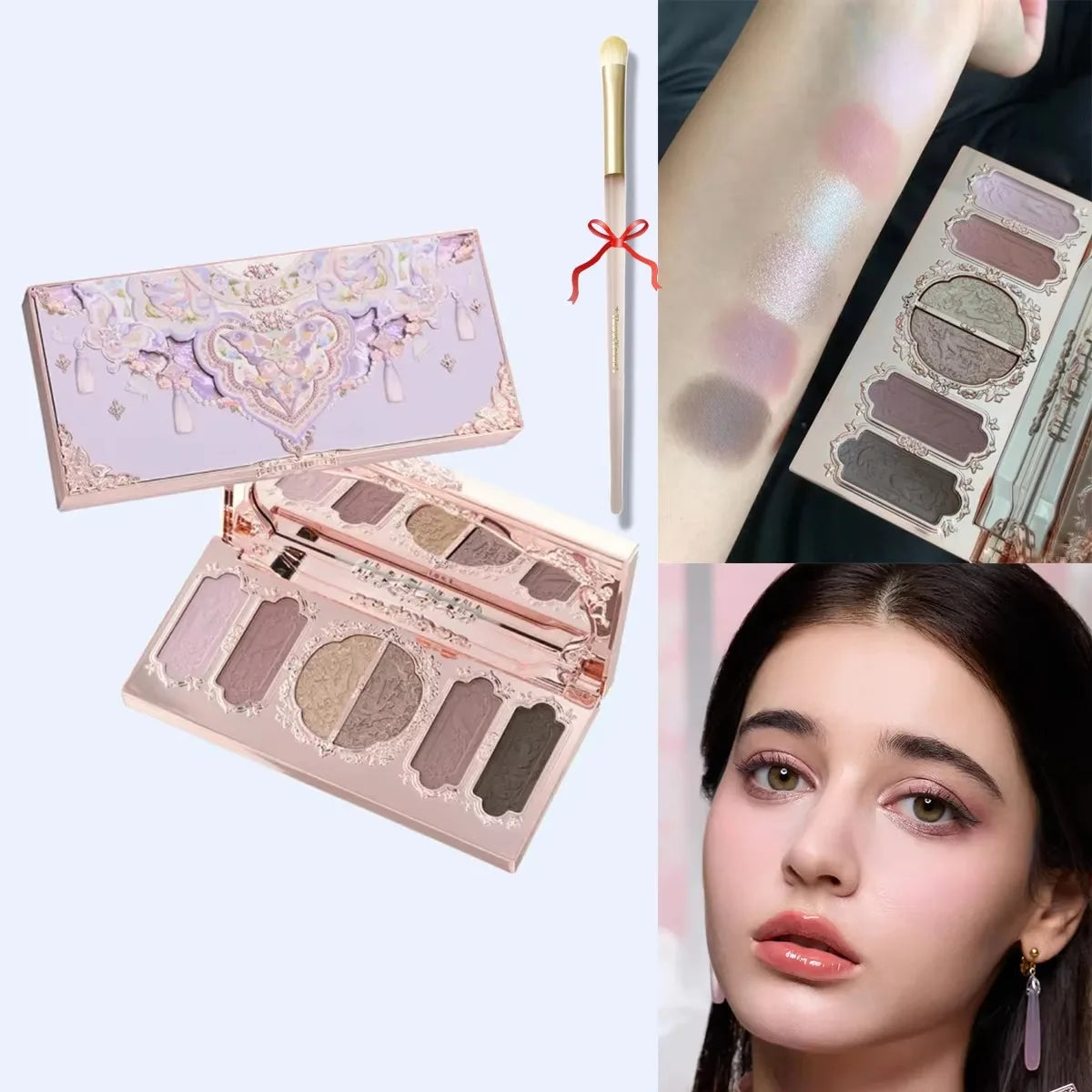 6-Color Diamond Shiny Highlighter Palette – Contour, Brighten & Glow
