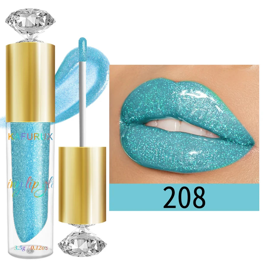 Diamond Shimmer Glitter Lip Gloss β Sparkling, Moisturizing & Long-Lasting (9 Colors)