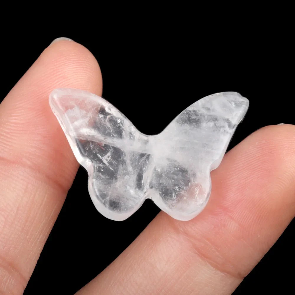 Mini Chakra Crystal Butterfly Figurine – Natural Stone Reiki Healing (20×30mm)