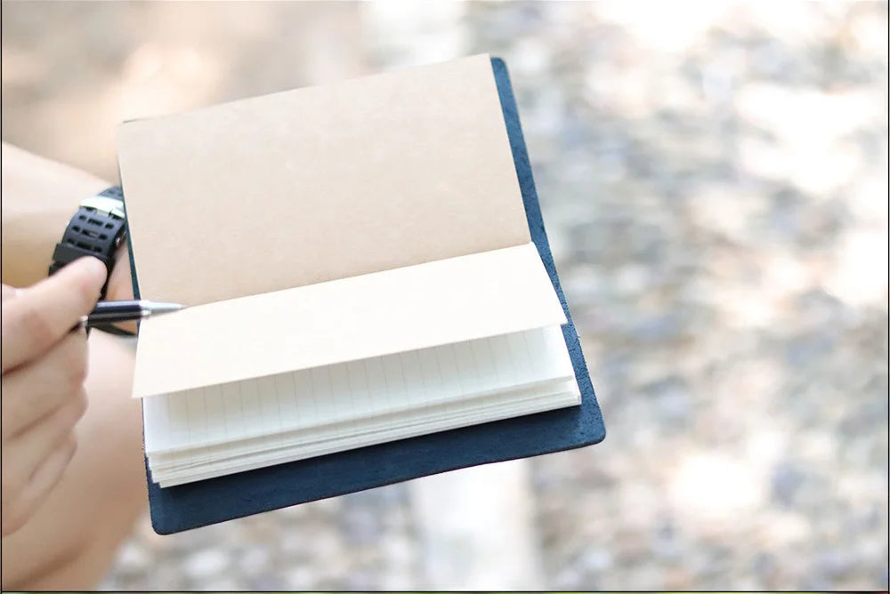 Genuine Leather Refillable Travel Journal – Handmade Retro Diary & Sketchbook