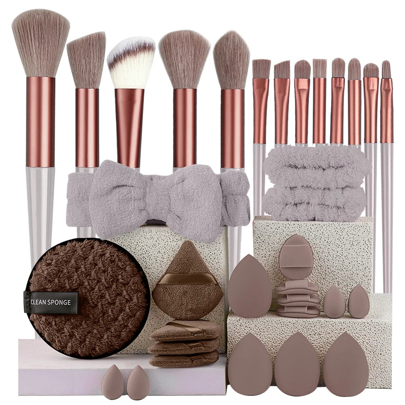 Professional Makeup Brush Set – 13pcs / 33pcs with Sponges & Tools