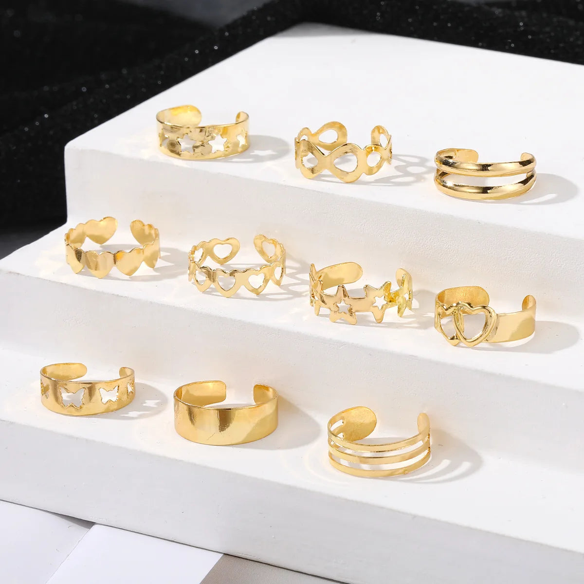 Adjustable Toe Ring Set – 7/10/12pcs Gold & Silver Summer Jewelry