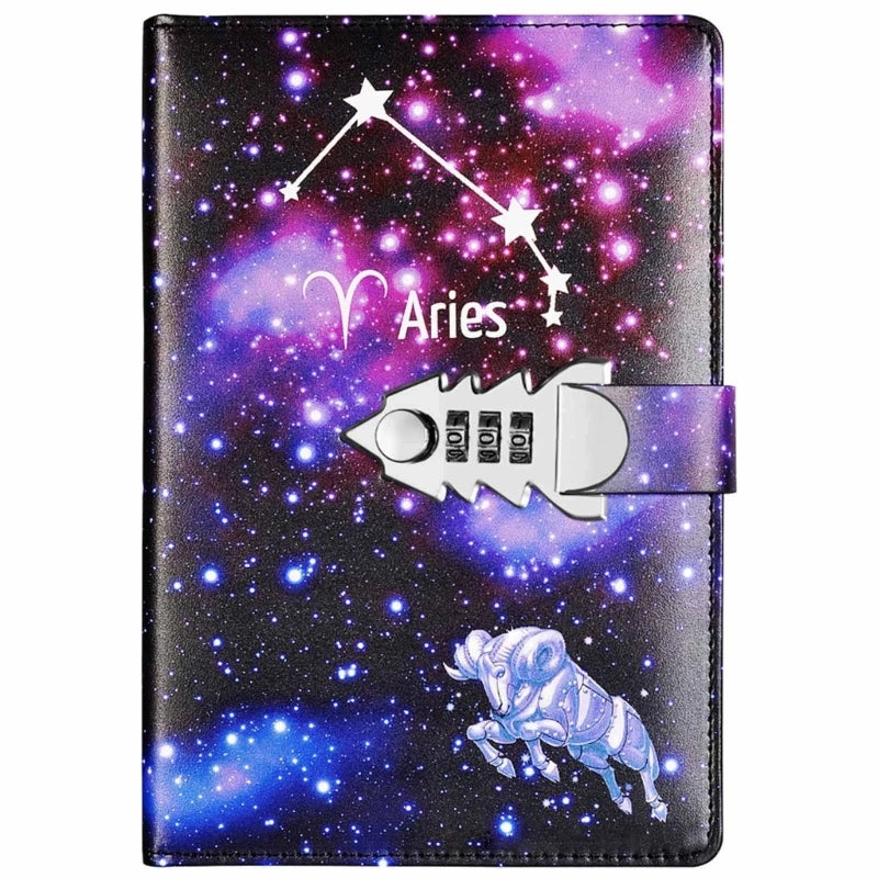 A5 Locking Journal – Digital Password Notebook with Combination Lock & Constellation Design