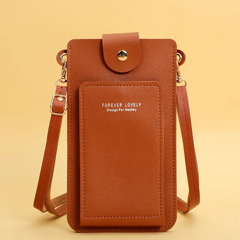 Women’s Touch Screen Crossbody Purse – Soft PU Leather Shoulder Bag with Wallet Function