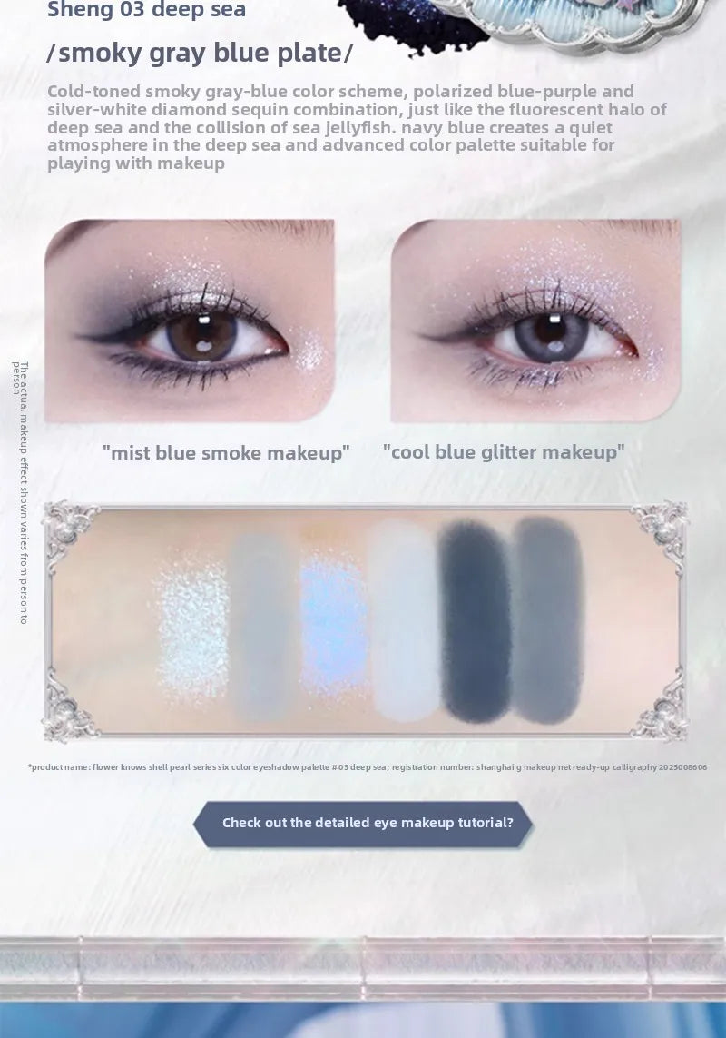 Shell Pearl 6-Color Eyeshadow Palette – Matte, Shimmer & Metallic Glow