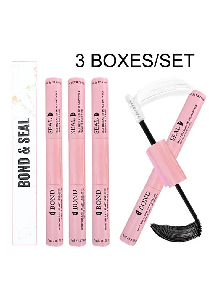 Lash Bond & Seal Kit – Strong Hold Glue, Sealant, Remover & Tweezers for Individual Lash Extensions (10ml + 5ml)