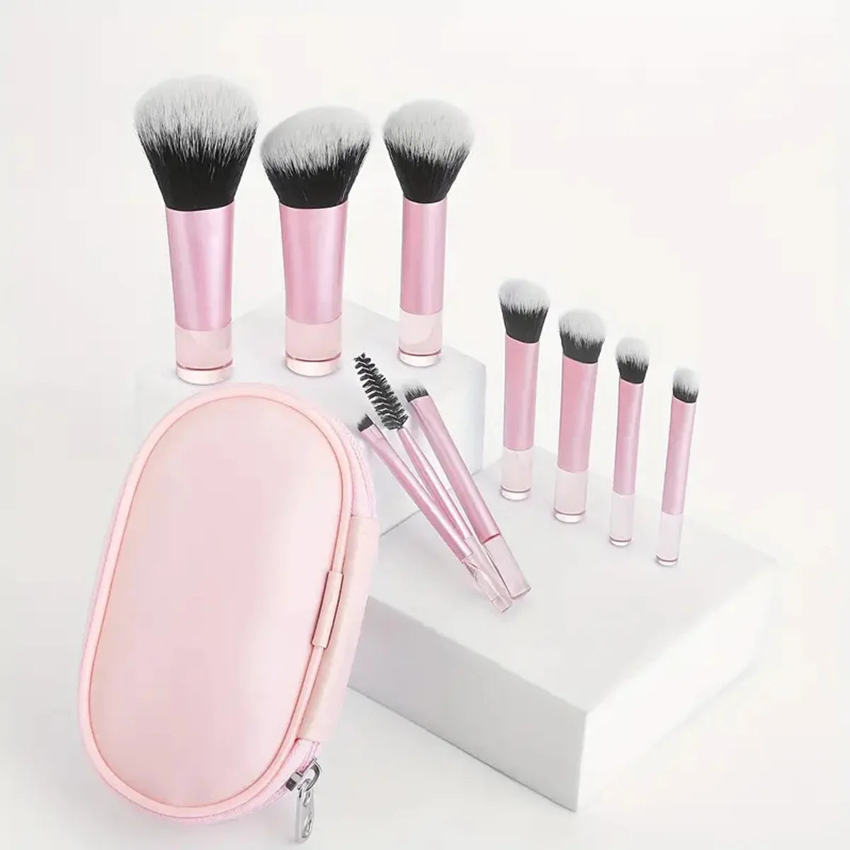 10-Piece Mini Makeup Brush Set – Portable Beauty Tools