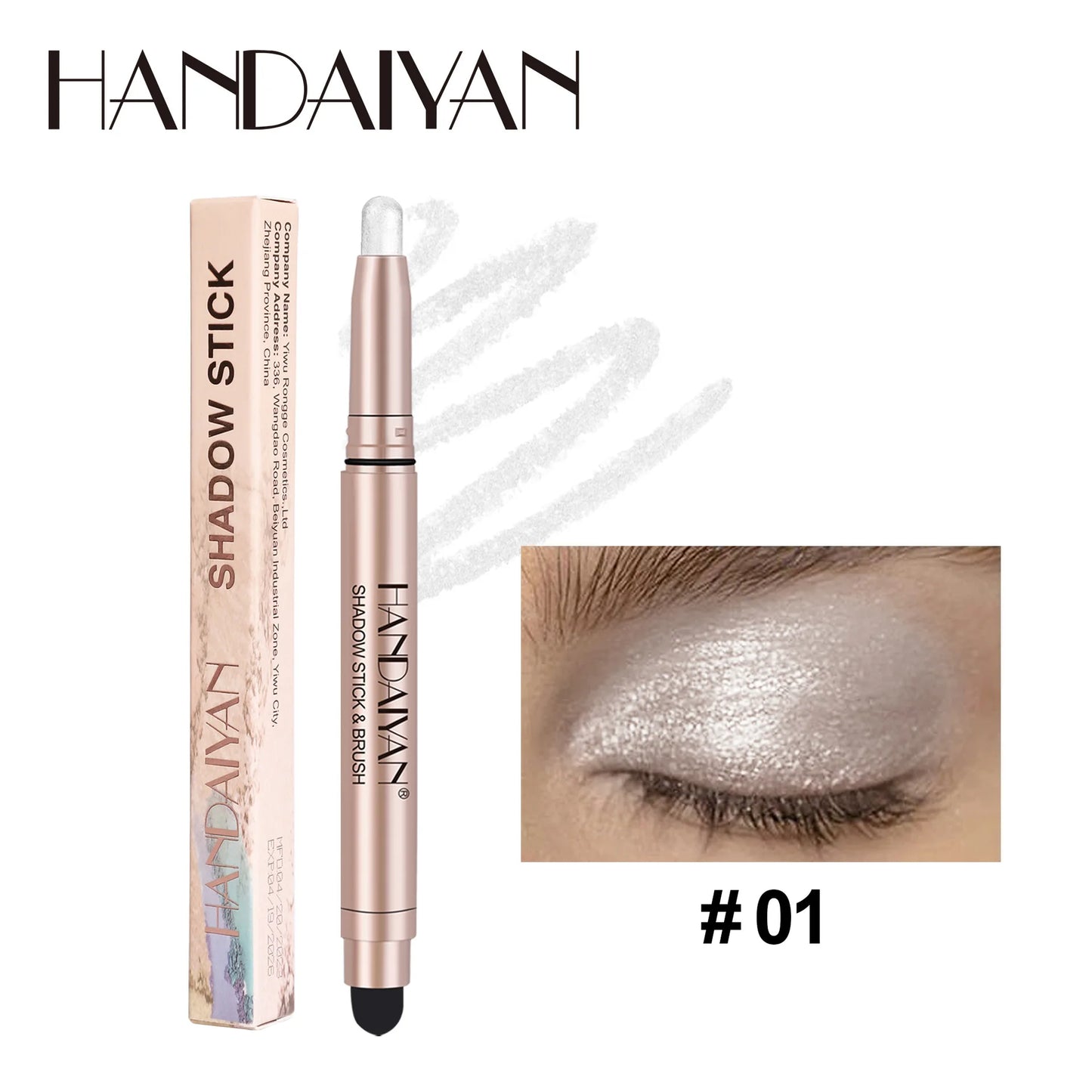 Double-Head Eyeshadow Stick – Shimmer & Matte Cream Pencil (Waterproof, Long-Lasting)