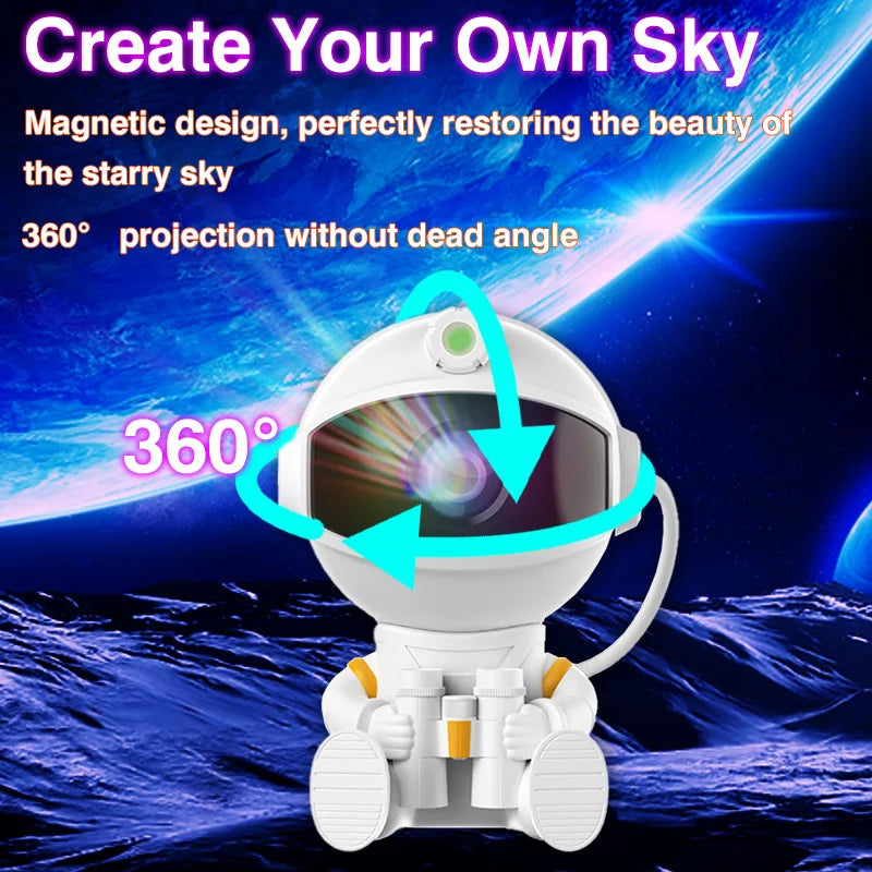 Astronaut Galaxy Projector – Starry Nebula Night Light