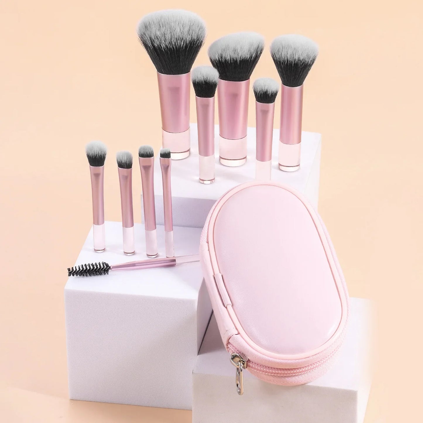 10-Piece Mini Makeup Brush Set – Portable Beauty Tools