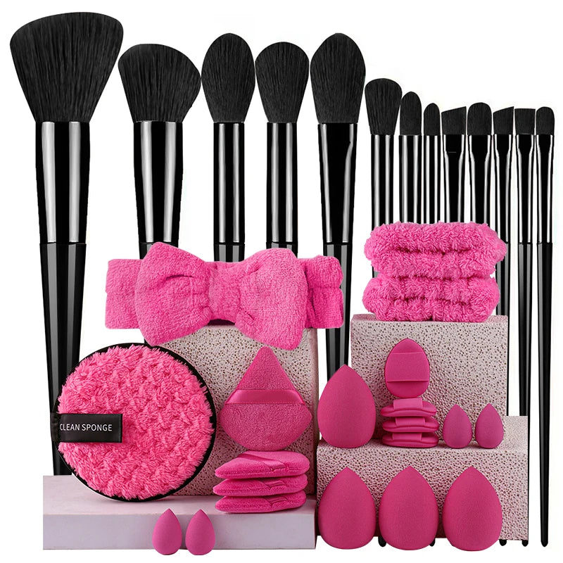 Professional Makeup Brush Set – 13pcs / 33pcs with Sponges & Tools