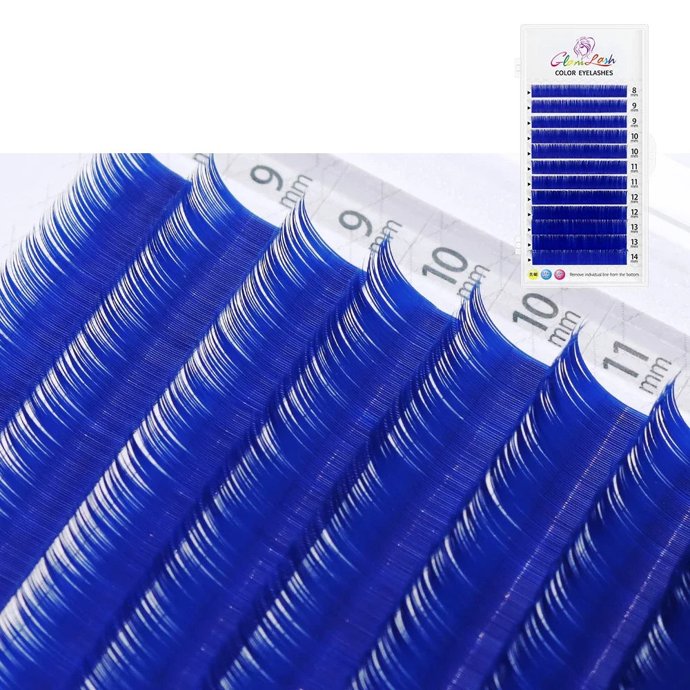 Blue Individual Eyelash Extensions – Electric Sapphire Lashes for Bold & Creative Makeup Looks