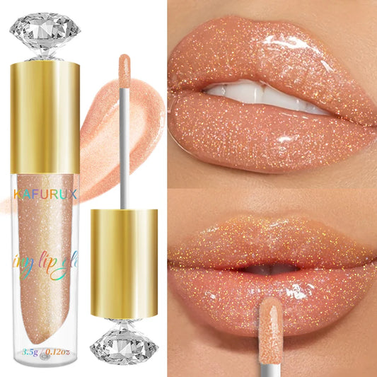Diamond Shimmer Glitter Lip Gloss – Sparkling, Moisturizing & Long-Lasting (9 Colors)