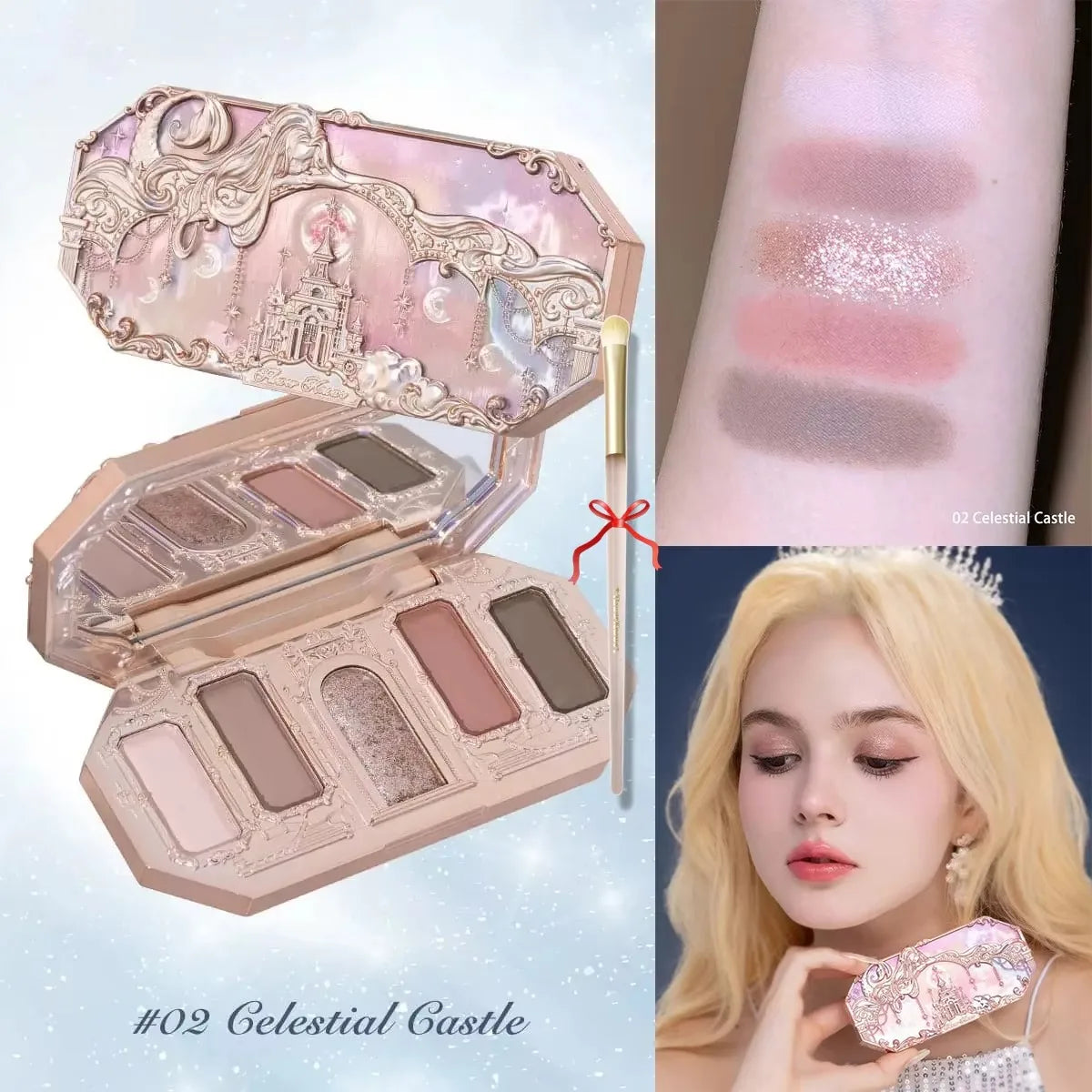 6-Color Diamond Shiny Highlighter Palette – Contour, Brighten & Glow
