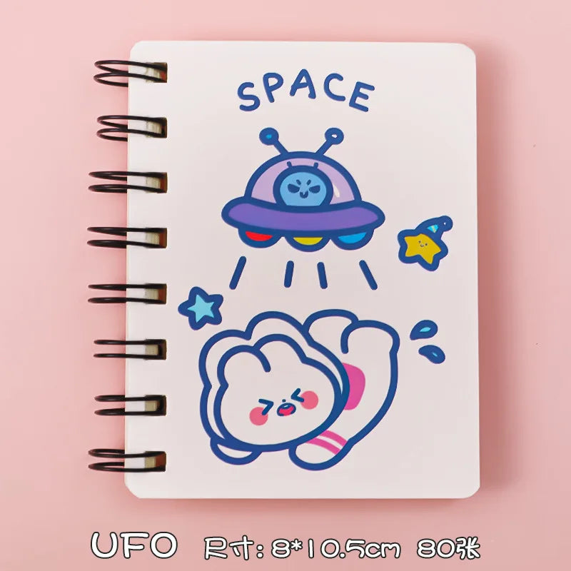 Kawaii Cartoon Animals Mini Spiral Notebook – A7 Planner & School Supplies