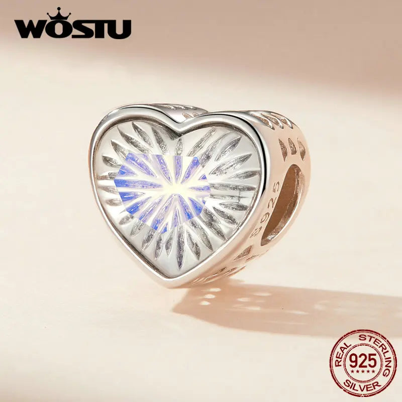 925 Sterling Silver Rainbow Heart Charm β Shine with Every Sparkle