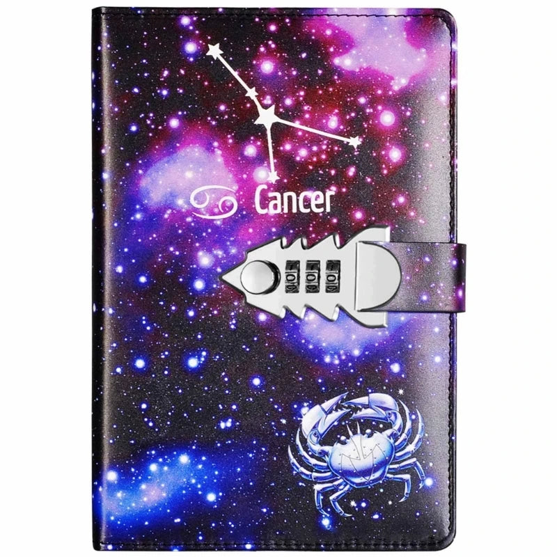 A5 Locking Journal – Digital Password Notebook with Combination Lock & Constellation Design