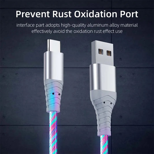 Flow Luminous USB Type-C Fast Charging Cable – 3A LED Data Cord