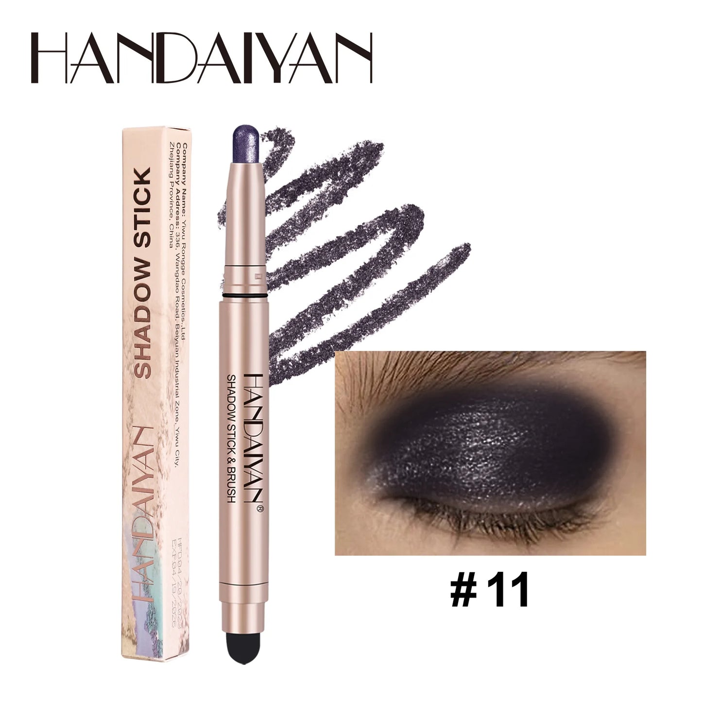 Double-Head Eyeshadow Stick – Shimmer & Matte Cream Pencil (Waterproof, Long-Lasting)