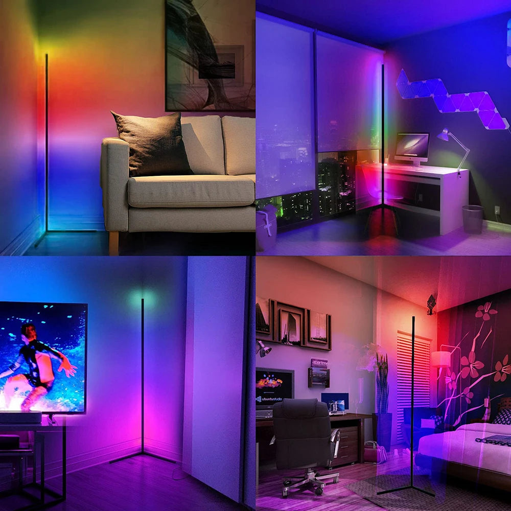 Dimmable RGB Corner Floor Lamp – Smart LED Mood Light (140cm)