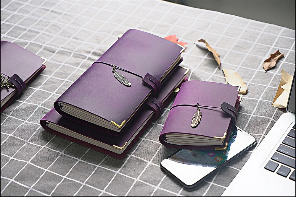 Genuine Leather Refillable Travel Journal – Handmade Retro Diary & Sketchbook