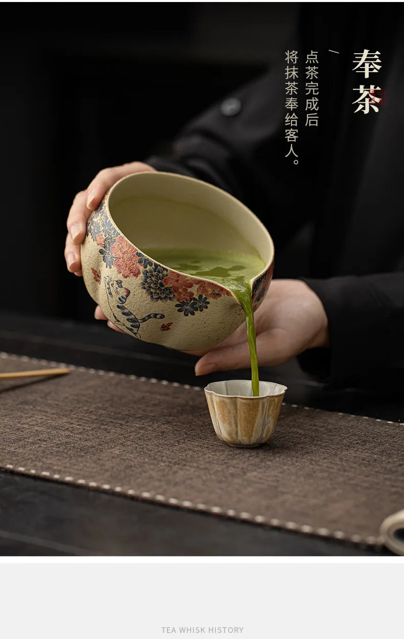 Japanese Matcha Tea Set – 2–8pcs Bamboo Whisk & Ceramic Bowl Gift Box