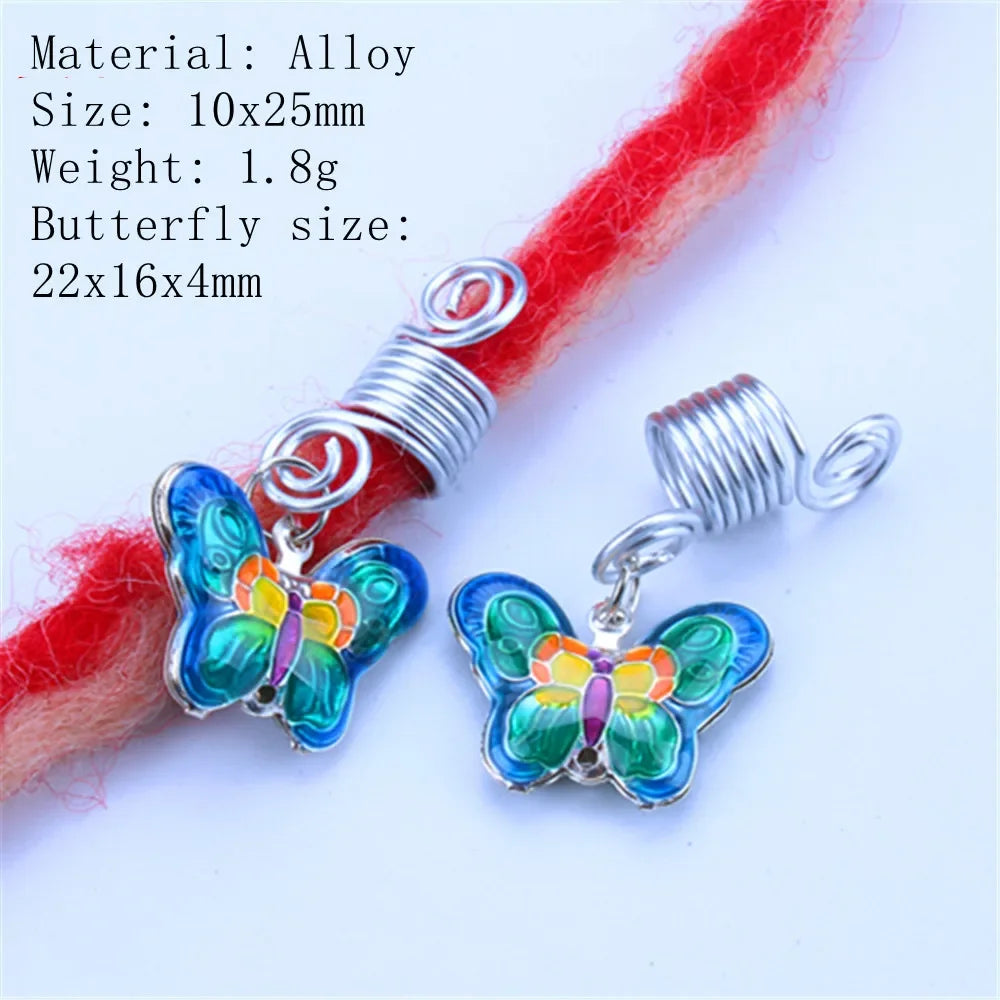 5pcs Butterfly Hair Beads