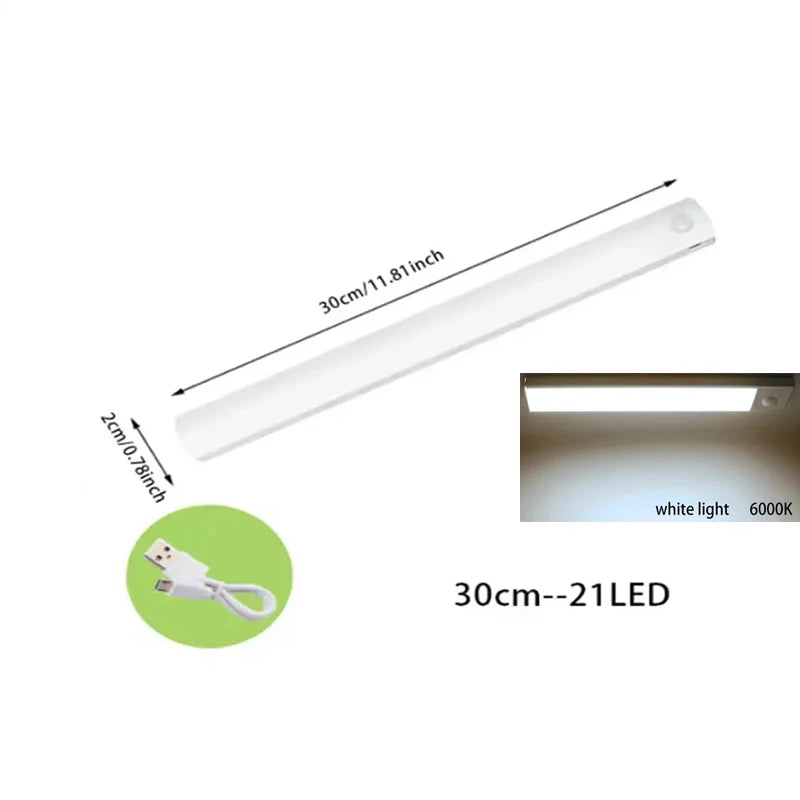 PIR Motion Sensor LED Under Cabinet Lamp – Rechargeable & Dimmable