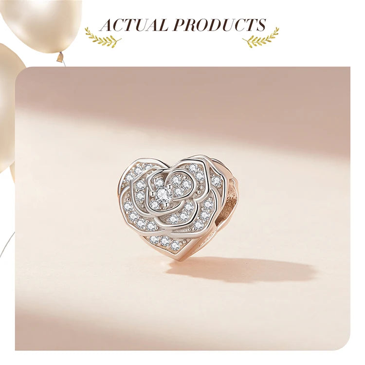 925 Sterling Silver Rainbow Heart Charm β Shine with Every Sparkle