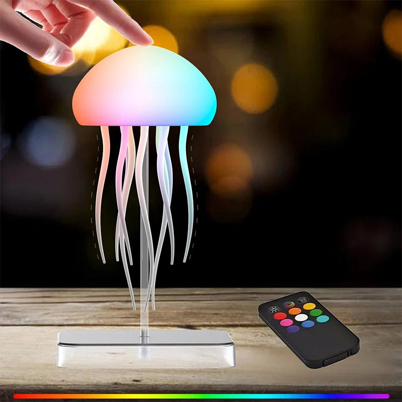 LED Jellyfish Lamp with 9 Tentacles – Colour Gradient Light Effects & Remote Control