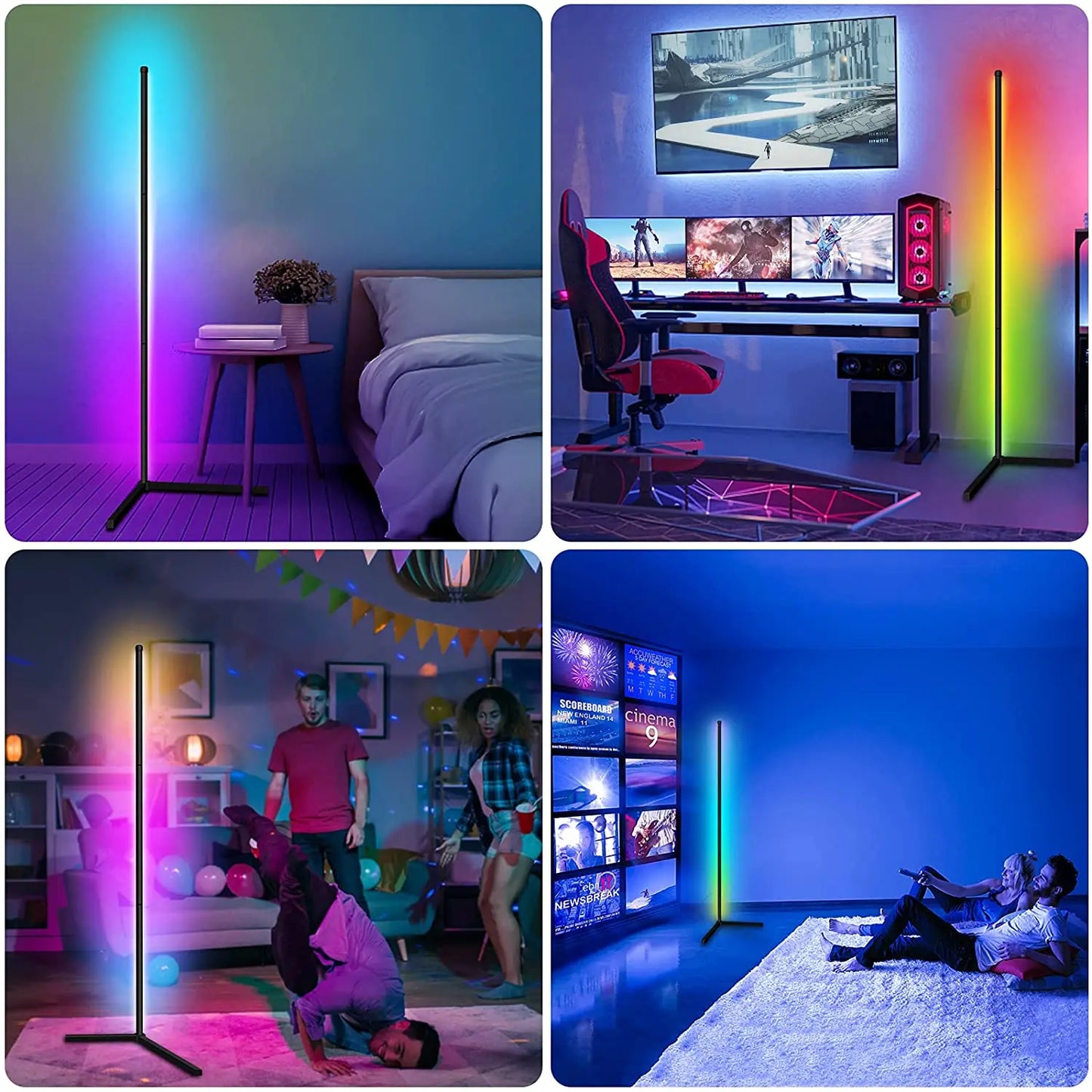 Dimmable RGB Corner Floor Lamp – Smart LED Mood Light (140cm)