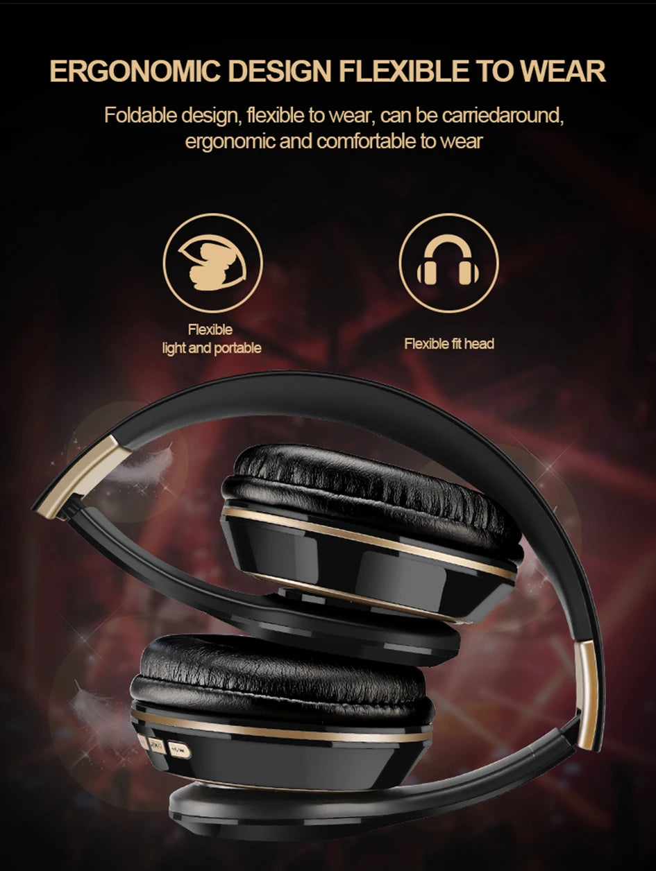 Foldable Bluetooth Sport Headphones – Bass, Comfort, & Wireless Freedom